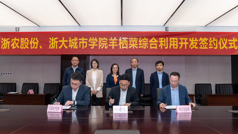 浙農(nóng)股份、浙大城市學(xué)院羊棲菜綜合利用開發(fā)項目成功簽約